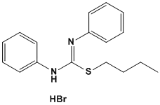 Molecular Structure of 66065-33-6 (Carbamimidothioic acid, N,N'-diphenyl-, butyl ester,monohydrobromide)